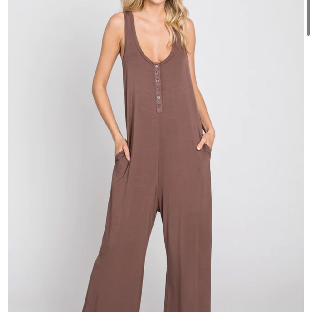 Button front jumpsuit